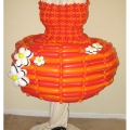 Whimsical Red & Orange Pouf Dress with Purse & Choker