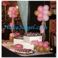 Pink and Mocha Table toppers, 3-ft